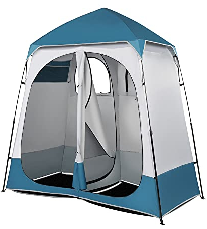 2 Room Shower Tent for Portable Toilet at 7.5 FT, Privacy Changing Room Tent for Camping, Outdoor & Indoor Use, Easy Setup - Perfect for Dressing!