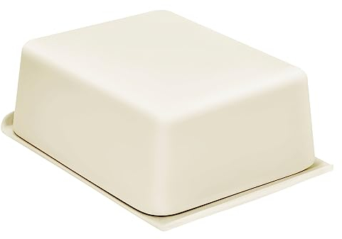 Magu Natur-Design Butterdose Beige aus einem Polymer aus natürlichen Materialien Butterbehälter Butterglocke, 14,9 x 9,9 x 5,6 cm