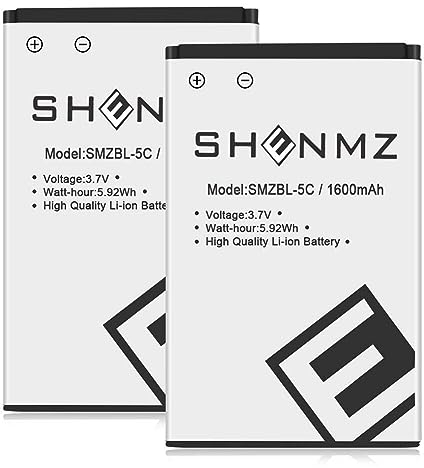 (2 Stück) BL-5C Akku, Aufgerüsteter 1900mAh Super hohe Kapazität Li-Ion Ersatzakku für Nokia N70, 1209, 1100, 3100, 3120, 3650, 6230, 6600 et al, V115 Haushaltsradio