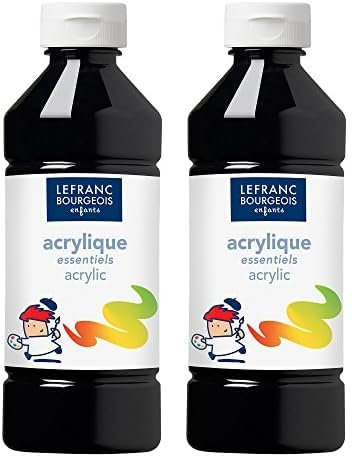 Lefranc Bourgeois Value Serie Kinder - Acrylfarben, 500ml Tube - Schwarz (Packung mit 2)