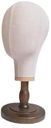 Fonowx Mannequin Kopf Modell, Puppenkopf Modell, Trainingsköpfe Übungskopf, Schaufensterpuppe Kopf, Stabiles Perücken-Display für Perücken, Schals, Brillen, Hüte, Kopfhörer, braune Basis