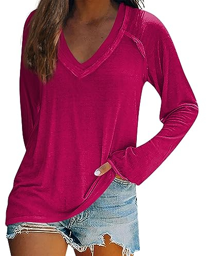 Hässlichkeit Weihnachten Kissenbezug Weihnachts-Sweatshirt Damen Christmas Tshirt Christmas T-Shirt Christmas Pyjama T-Shirts Yoga Kleidung (Hot Pink, L)