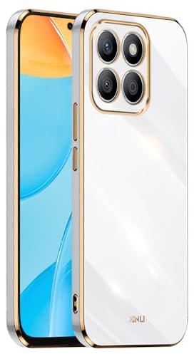 EASSGU [Telaio Elettrolitico Custodia per HONOR X8b (6.7 Inches) Cover Protettiva in Morbido Silicone TPU - Bianco