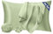 Seiwohl Satin Kissenbezug 40x70 2er Set, Weich wie Seidenkissenbezug Silk Pillowcase, Vegane Seide Kopfkissenbezug Kissenhülle Haarschutz für die Nacht mit Haargummi und Haarhaube, Salbeigrün