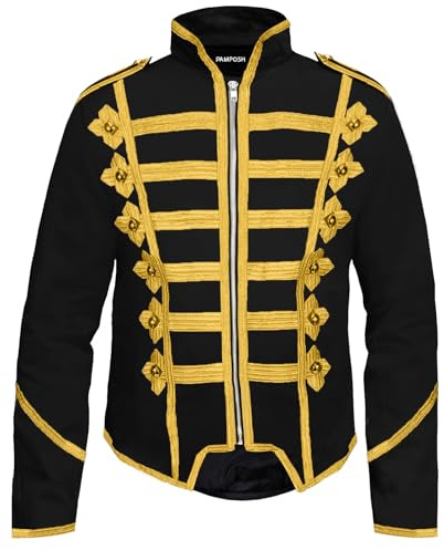 Pamposh Steampunk Hussar Military Drummer Parade Jackets - Emo Punk Mens Jackets - Napoleon Gothic Clothing - Marching Band Jackets