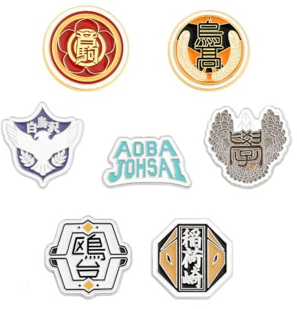 Haikyuu Hinata Shoyo Tobio Kageyama Volleyball-Anime-Kollektion, Souvenir, Metallabzeichen, Rucksack, Dekoration, Weihnachten, Geburtstage, für Fans, 9 Stück