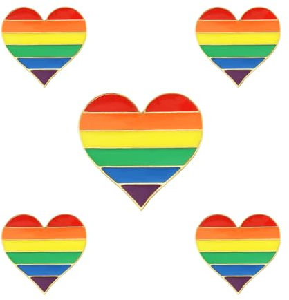 Pin Regenbogen Flagge stolz Hillylolly 5 Stück Regenbogen Pins Set, Gay Pin Metall, Regenbogen Anstecker Lgbtq, Pride Brosche, Brosche Flagge, anstecker für Kleidung und Blazer (Rainbow)