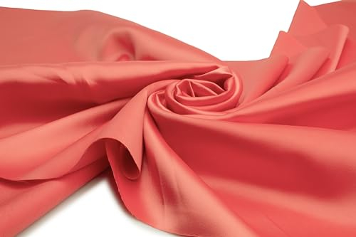 Satin dick mit Elasthan, Dekostoff, 50 x 150 cm (Koralle)