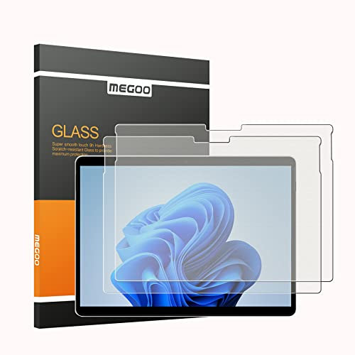 MEGOO 2 Pack Like Paper Screen Protector for Surface Pro 11/10/9/8/ X, 9H Glass, Write, Draw and Sketch Like on Paper, Easy Installation No Bubble, Strong Protection