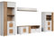 trendteam smart living - Vitoria - Wohnwand (2 Vitrinen + TV-Schrank + Wandregal) - Weiß Matt/Evoke Eiche - (BxHxT) 360 x 195 x 42 cm - für Fernseher bis 65 Zoll