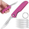 DRACHENADER Couteau à main Scalpel, Petit couteau de poche avec 5 Lames Interchangeables Figure 24, Liner Lock, Couteau porte-clés, Mini couteau pliant pour femme homme (D-Natur)
