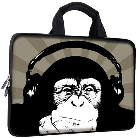 AORTDES Borsa per Portatile 14 15 15.4 15.6 Pollici, Custodia per Computer Notebook 15.6 Pollici Borsa per Laptop Chromebook Toshiba HP Dell Lenovo Asus Acer (scimpanzé)