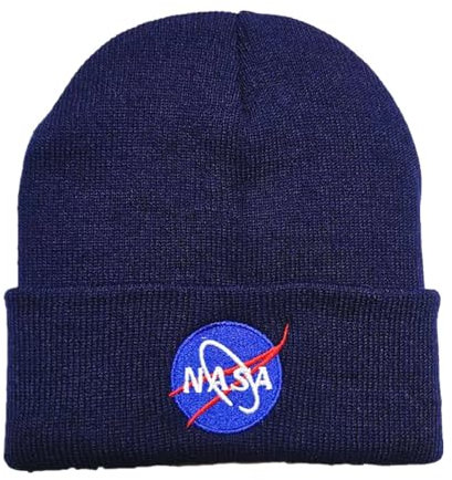 ABORER Fisherman Beanie N.A.S.A, Weiche Strick Mütze Beanie mit Bündchen, Angenehm Beanie Hats für Sport Freien und Freizeit, für Skifahren(Blue_One size)