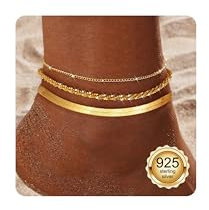 CASSIECA Gold Fußkettchen für Damen,14K Vergoldete Fussketten für Frauen Trendy Zierliche wasserdichte fußkette Gold Verstellbares Stapelbare Fußkettchen Set Strand FußSchmuck