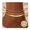 CASSIECA Bracelets de Cheville pour Femme en Plaqué Or 14k Bracelets de Cheville Tendance Délicats Empilable Bracelet de Cheville Ajustable Corde Chaîne Perlée Pied Bijoux de Plage pour Femme