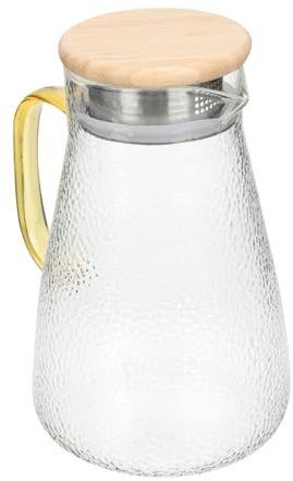 HOLIDYOYO Bouilloire Transparent Avec Couvercle Inoxydable Carafe Multifonctionnelle Pour Boissons Froides Et Chaudes Idéale Pour Maison Et Bureau