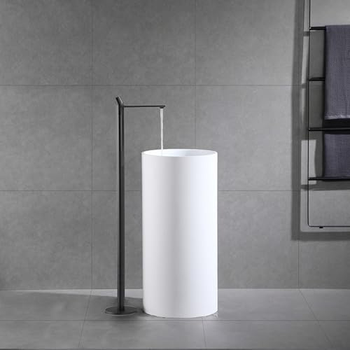 Moderne Badewannenarmatur Freistehende Standarmatur Warm und Kaltwasserhahn Messing 360° drehbarer Auslauf Bodenmontage Wasserhahn Badewanne Chrom Mischbatterie Wannenarmatur