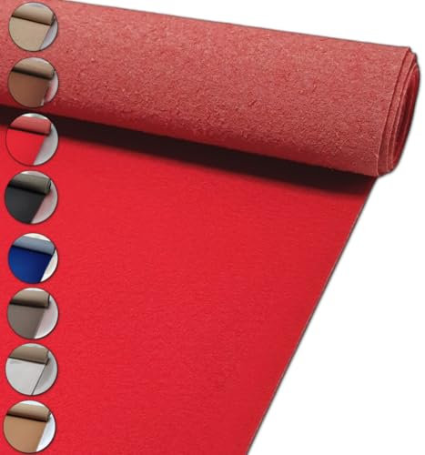 MadeInNature Moquette Événementielle Réutilisable et Robuste, Moquette Exposition et Stand classée Anti-Feu, Largeur 2 mètres, Couleur et Longueur au choix (Rouge, Longueur 1000cm)