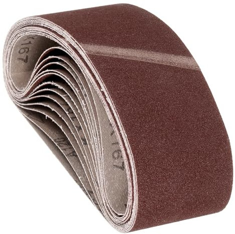 Kozelo 24 Pcs Bandes Abrasives 100mm x 610mm 120 Grain Papier Abrasif En Oxyde D'Aluminium Pour Ponceuse À Bande Meulage Métal Travail Du Bois Enlèvement De Rouille