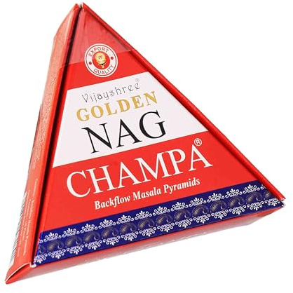 NKlaus Räucherkegel Golden Nag Champa für Meditation, Gold, 10 Stück