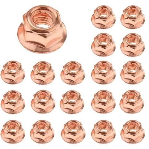 20 pezzi Viti per silenziatore M8 esagonali, bulloni autobloccanti in rame, viti autobloccanti in ottone, viti per silenziatore auto, viti in rame, viti per silenziatore per BMW E30 serie 3
