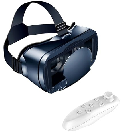 byepica 3D-VR-Brille mit Controller für Handys, verstellbares VR-Headset für immersive Filme und AR-Gaming, passend für 5-7-Zoll-Geräte, Maße: 11,9 x 4,3 x 3,3 cm