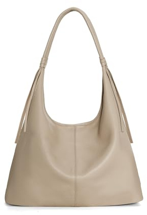 befen Echtleder Handtasche Damen Groß, Slouchy Hobo Bag Ledertasche | Shopper Tasche, Leder Schultertasche Hobo Tasche Umhängetasche für Arbeit Schule - Einfache Klassische Elegante