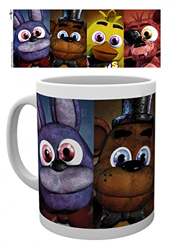 1art1 Five Nights at Freddy's, Faces Foto-Tasse Kaffeetasse (9x8 cm) + 1x Überraschungs-Sticker