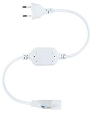 LEDKIA LIGHTING Gleichrichterstromkabel für LED-Neon Flex Lichtschlauch Rund 360 Einfarbig Schnitt jede 100cm Weiß