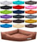 Hundebett Dogs Corner aus Kunstleder M 80 x 80cm Cognac Hundekissen Hundesofa Hundebetten