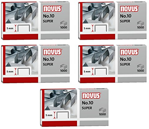 3er Pack Novus Heftklammer No.10, 1000er Päckchen für B 10 FC, 10 FC Professional, 10 Professional, 100EL, 10EL (5, 1000er Päckchen | No. 10 super)