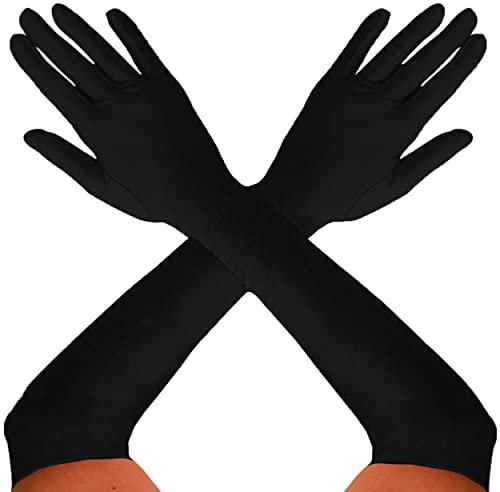 REDSTAR Long Satin Elbow Length Opera Gloves for Women - Ladies Long Evening Gloves Fancy Dress for Prom Accessories, Bridal Fancy Dress - 1920s Accessories for Women Flapper Costume
