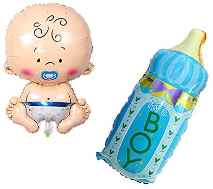 Huture 2 Stück Baby Formballon Baby Junge Folienballon Fläschchen It's a Boy Blau Gender Reveal Ballon Baby Luftballons Taufe Dusche Deko Mylar Ballons Willkommen Babyshower Geburt Party Dekoration
