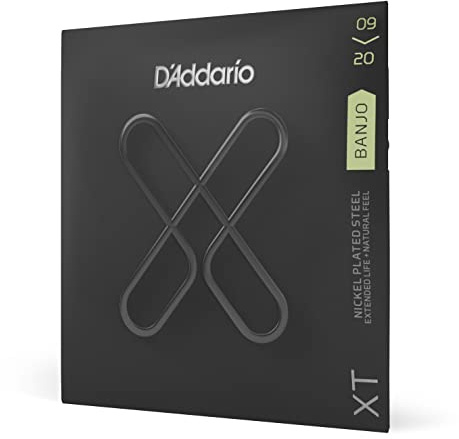 D'Addario XTJ0920, XT Banjo Guitar Strings Nickel Plated Steel, Light, 09-20