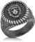 Akitsune Imperator Ring | Design-Ring Frauen Herren Edelstahl Groß Löwe König Siegel - Antik Silber - US 9