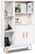COSTWAY Armario de Consola Blanco Aparador con Puerta y Compartimentos Estantería Librería de Madera Estante Lateral para Hogar Oficina Salón