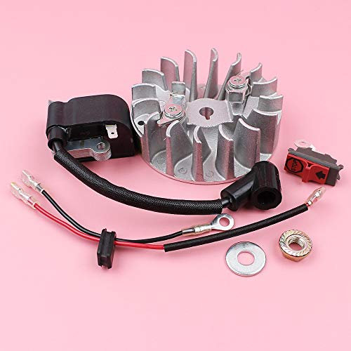 HAOHAO Compatible with Husqvarna 137 142 Motosierra Recambios Bobina de Encendido del módulo del Volante on Off Interruptor de Parada