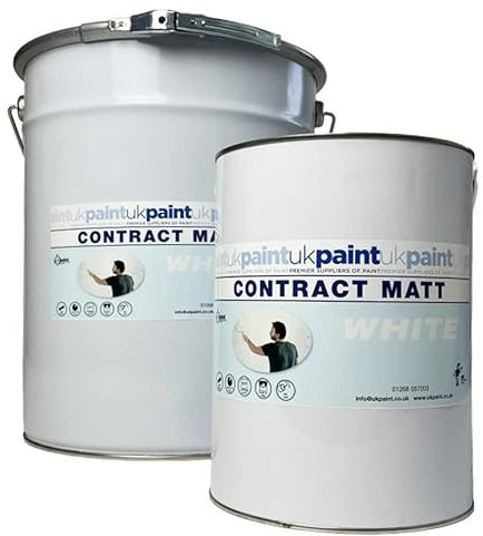 UK PAINT - Contract Matt Emulsion Paint - 10L - Brilliant White