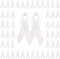 Wandic Lot de 100 broches en forme de ruban en satin - pour sensibilisation au cancer du poumon, au cancer des os, à la cécité, aux victimes du terrorisme et à l'adoption - 7,5 x 4 cm - Blanc