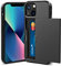 ACOCOBUY Compatible with iPhone 13 Mini Case with Card Holder Shockproof Protective Dual Layer Hidden Sliding Card Slot Heavy Duty Wallet Phone Cover Armor Back Shell 5.4 inch for Men Women Black