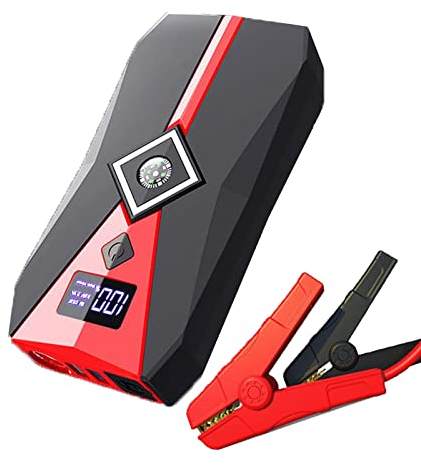 Portable Arrancador de Batería 1600A 36800mAh Cargador de Booster Batería Arranque de Coche Emergencia,por Gasolina de 7 litros y Motores de Diésel de 5 litros Linterna LED&Puerto USB
