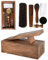 Windschief-Living Landhaus Schuhputzset, Schuhputzkiste POLDI aus Holz, Braun