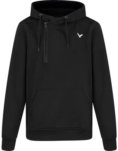 VICTOR Sweater Team Jacket – Unisex Kapuzenjacke mit Reißverschluss, Hoodie, Sweatshirt mit Kapuze – schwarz