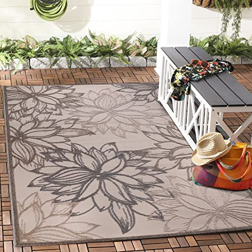 Impression Outdoor Teppich Wetterfest - Balkon Teppich Wasserabweisend - Terrasse, Garten, Wohnzimmer, Bad oder Küche - Dunkle Creme, 60 x 110 cm