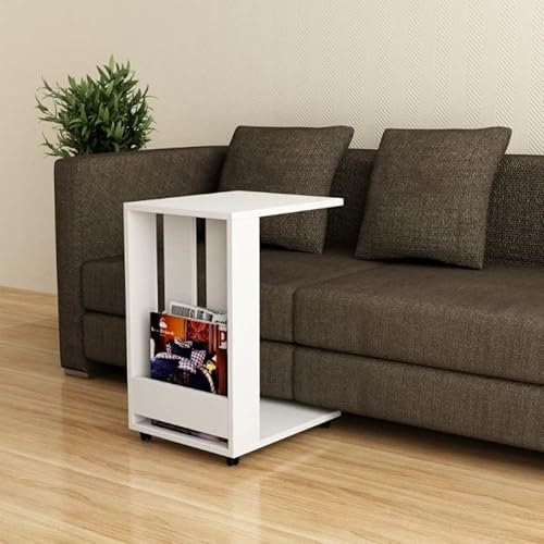 Relax e Design Mobiler Wagen Tisch Sofa PC iPad Fernbedienung Kaffee (weiß)