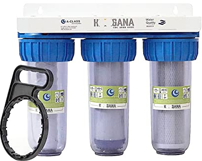 A-CLASS 10 3-Stufen Wasserfilter System für Hauswasser Zisterne Brunnen Pumpe Hauswasserwerk 3/4 Zoll