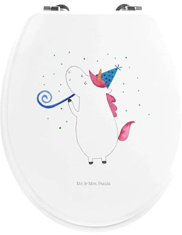 Mr. & Mrs. Panda Motiv WC Sitz Einhorn Party - Geschenk, Einhörner, Alkohol, Fest, Klodeckel, Unicorn, Toilette, Geburtstag, Einhorn Deko,