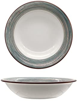 SERVIZIO DI PIATTI - CERAMICA STONEWERE DECORATA - CONFEZIONE DA 6 PEZZI (PIATTO FONDO 20 CM, POSITANO)
