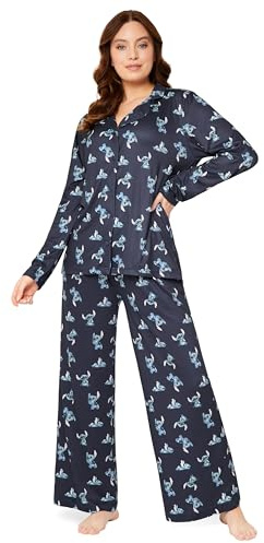 Disney Pigiama Donna Lungo - Pigiama Stitch a Maniche Lunghe S-XL - Pigiami Donna Ragazza Invernale Gadget Stitch Regalo