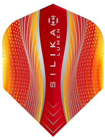 Harrows Dart Flight Silika Lumen Dart Flight Dartflight Set für Softdarts und Steeldarts (Nummer 6, Gelb/Rot)